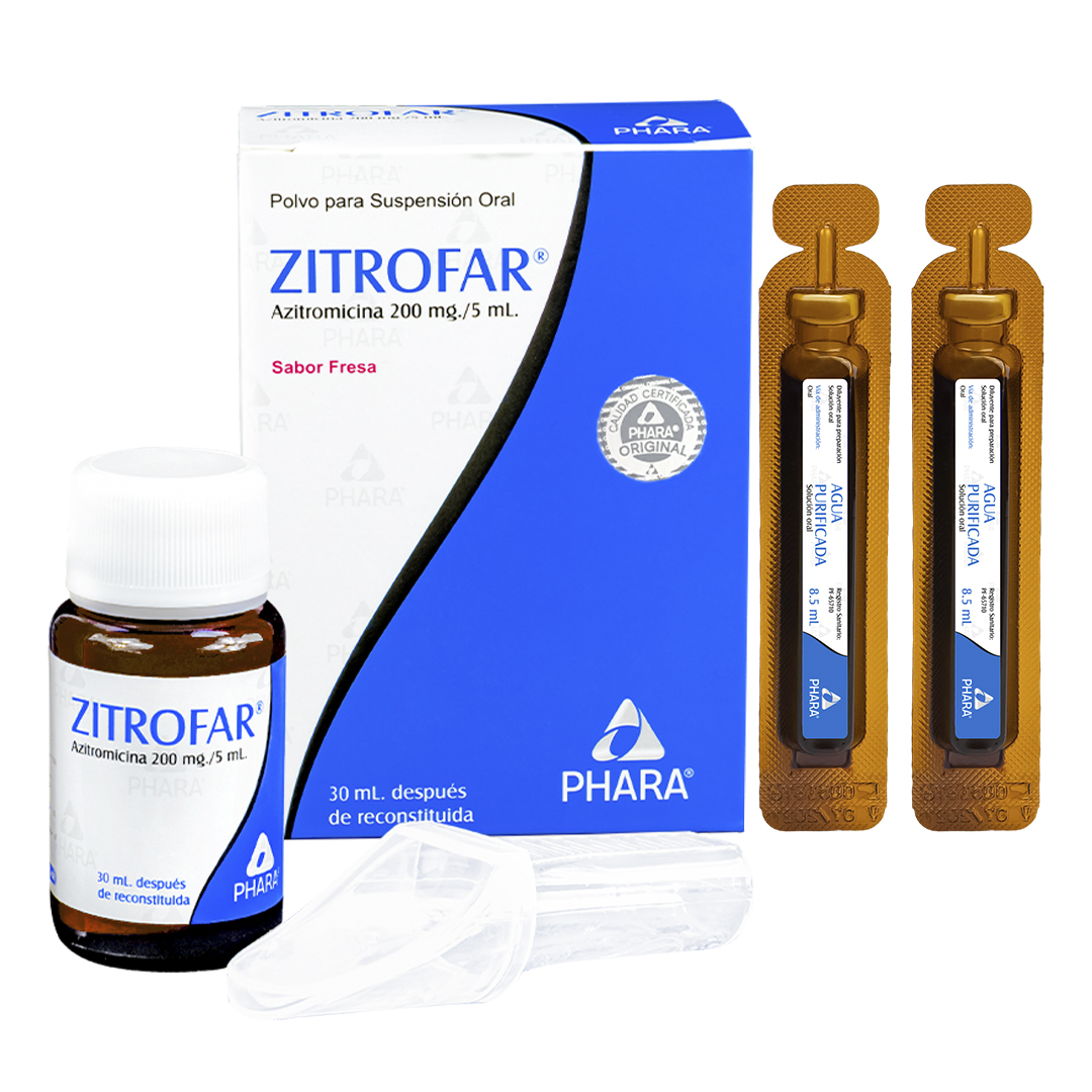 Zitrofar suspensión oral *30 mL +2 amp. agua purificada - Imagen 2